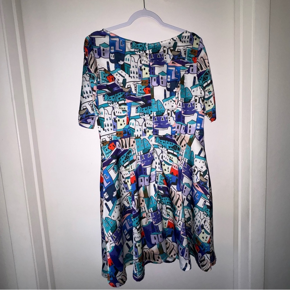 eShakti Multicolor Abstract Print Dress - Picture 6 of 6